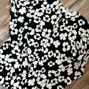 Cream and Black floral J Crew button down sweater